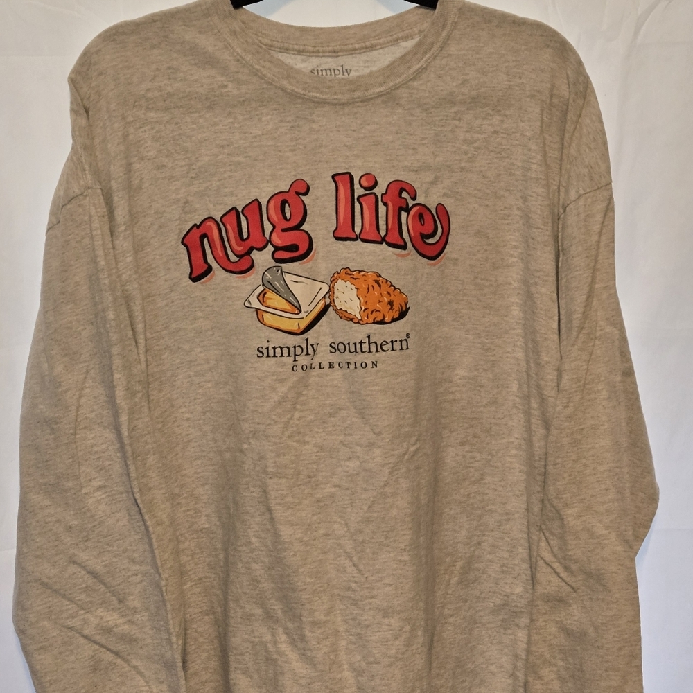 SIMPLY SOUTHERN heather grey NUG LIFE long sleeve